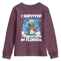 I Survived The Snow In Florida Youth Sweatshirt Funny Crocodile