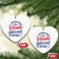 I Survived The Florida Blizzard Of 2025 Ceramic Ornament - Wonder Print Shop