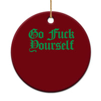 Fanone Officer Go F Yourself Ceramic Ornament Edgy Rebellious Attitude