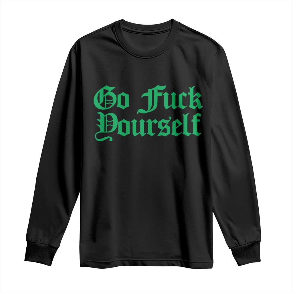 Fanone Officer Go F Yourself Long Sleeve Shirt Edgy Rebellious Attitude