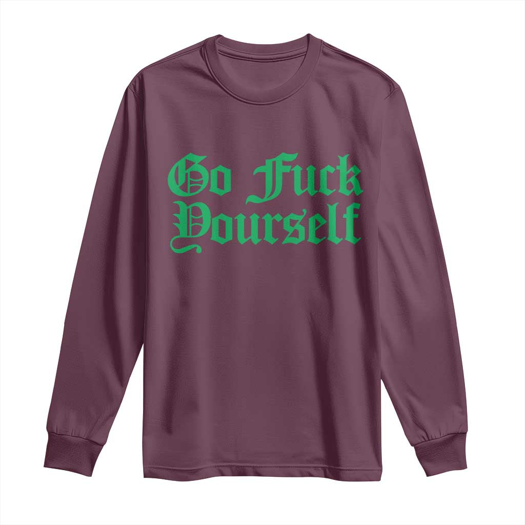 Fanone Officer Go F Yourself Long Sleeve Shirt Edgy Rebellious Attitude