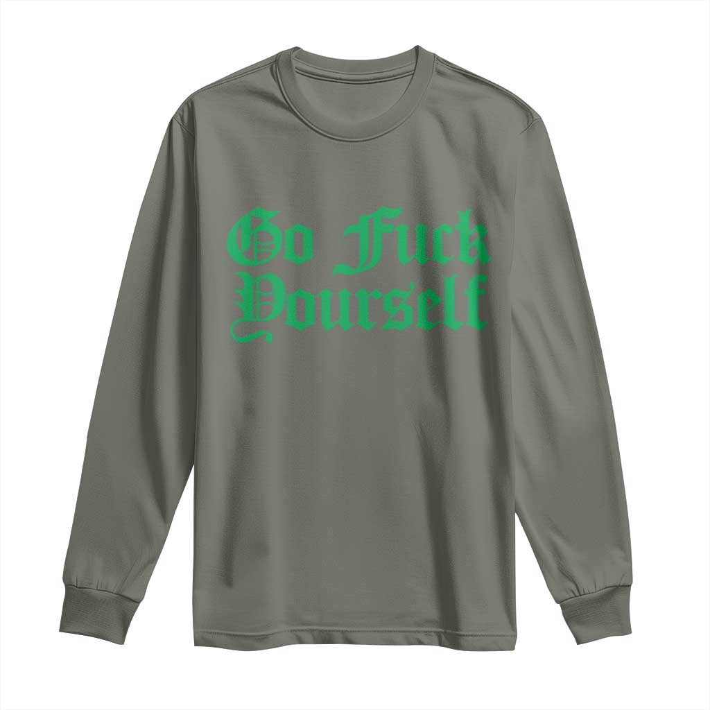 Fanone Officer Go F Yourself Long Sleeve Shirt Edgy Rebellious Attitude
