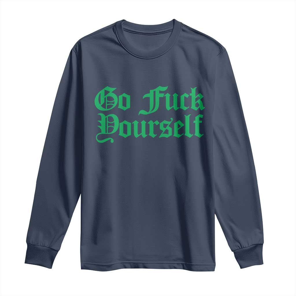 Fanone Officer Go F Yourself Long Sleeve Shirt Edgy Rebellious Attitude