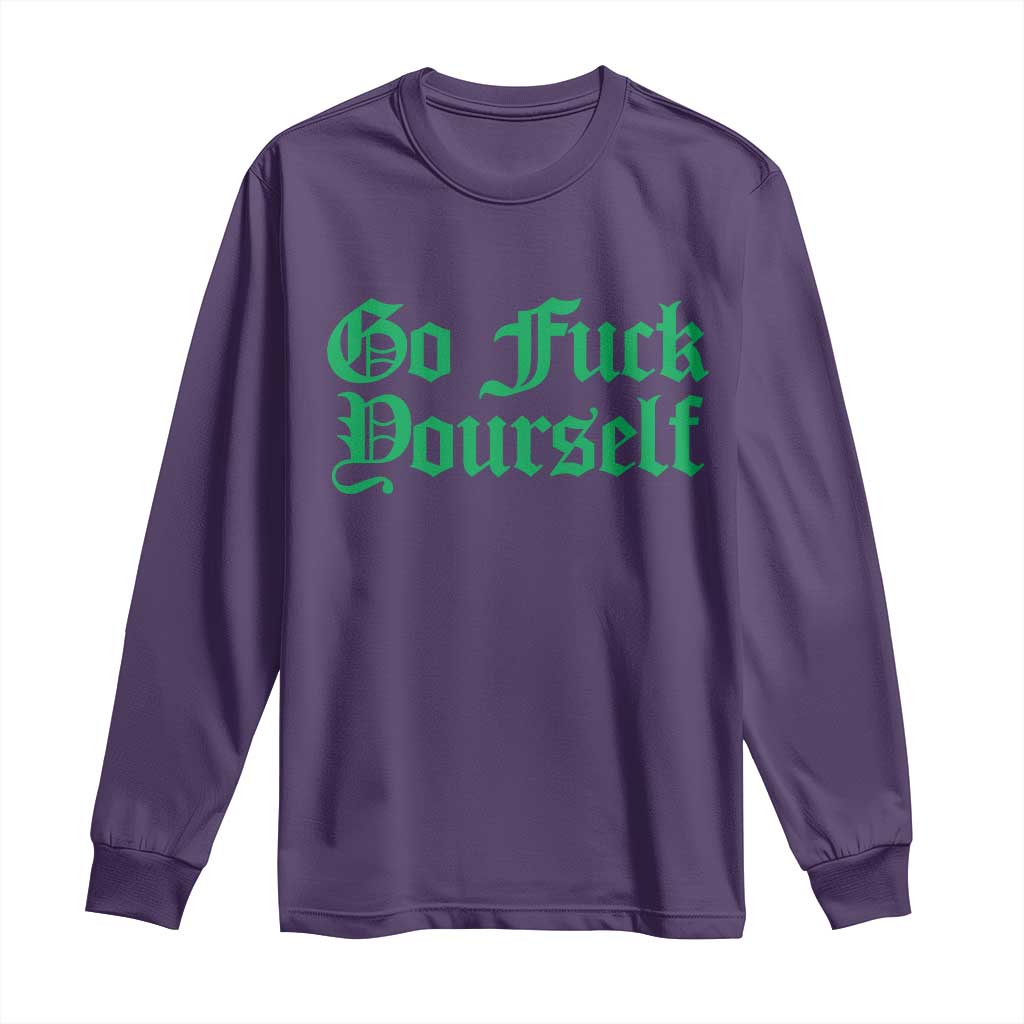 Fanone Officer Go F Yourself Long Sleeve Shirt Edgy Rebellious Attitude