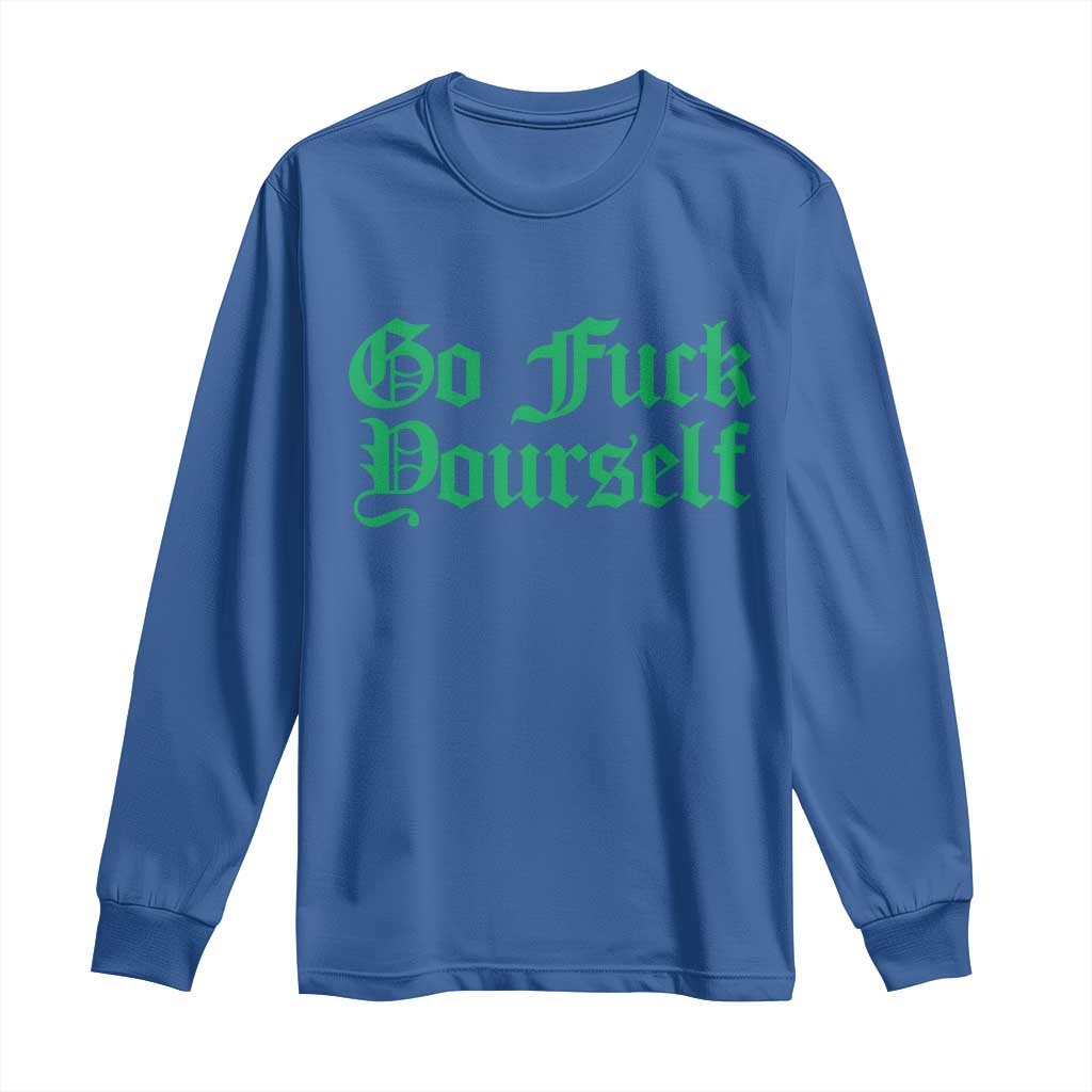 Fanone Officer Go F Yourself Long Sleeve Shirt Edgy Rebellious Attitude