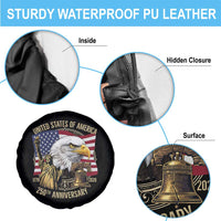 USA 250th Anniversary 1776 2026 4th of July Spare Tire Cover Patriotic Eagle Liberty Bell Statue of Liberty Graphic