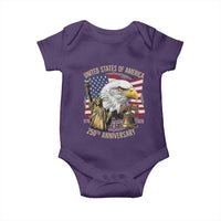 USA 250th Anniversary 1776 2026 4th of July Baby Onesie Patriotic Eagle Liberty Bell Statue of Liberty Graphic