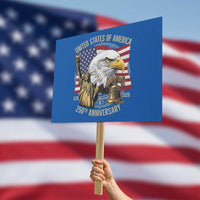 USA 250th Anniversary 1776 2026 4th of July Protest Sign Patriotic Eagle Liberty Bell Statue of Liberty Graphic