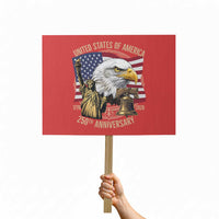 USA 250th Anniversary 1776 2026 4th of July Protest Sign Patriotic Eagle Liberty Bell Statue of Liberty Graphic