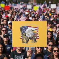 USA 250th Anniversary 1776 2026 4th of July Protest Sign Patriotic Eagle Liberty Bell Statue of Liberty Graphic