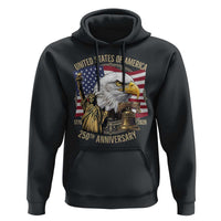 USA 250th Anniversary 1776 2026 4th of July Hoodie Patriotic Eagle Liberty Bell Statue of Liberty Graphic
