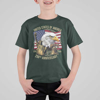 USA 250th Anniversary 1776 2026 4th of July T Shirt For Kid Patriotic Eagle Liberty Bell Statue of Liberty Graphic