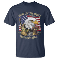 USA 250th Anniversary 1776 2026 4th of July T Shirt Patriotic Eagle Liberty Bell Statue of Liberty Graphic
