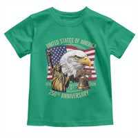 USA 250th Anniversary 1776 2026 4th of July Toddler T Shirt Patriotic Eagle Liberty Bell Statue of Liberty Graphic