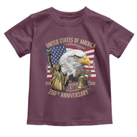 USA 250th Anniversary 1776 2026 4th of July Toddler T Shirt Patriotic Eagle Liberty Bell Statue of Liberty Graphic