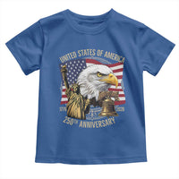 USA 250th Anniversary 1776 2026 4th of July Toddler T Shirt Patriotic Eagle Liberty Bell Statue of Liberty Graphic