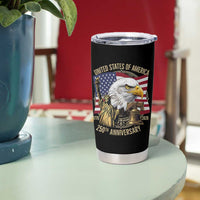 USA 250th Anniversary 1776 2026 4th of July Tumbler Cup Patriotic Eagle Liberty Bell Statue of Liberty Graphic