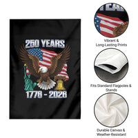 250 Years of Freedom 1776 2026 Patriotic Eagle Garden Flag 4th of July American Flag Liberty Bell Statue of Liberty
