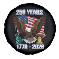 250 Years of Freedom 1776 2026 Patriotic Eagle Spare Tire Cover 4th of July American Flag Liberty Bell Statue of Liberty