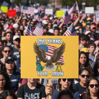 250 Years of Freedom 1776 2026 Patriotic Eagle Protest Sign 4th of July American Flag Liberty Bell Statue of Liberty
