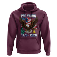 250 Years of Freedom 1776 2026 Patriotic Eagle Hoodie 4th of July American Flag Liberty Bell Statue of Liberty