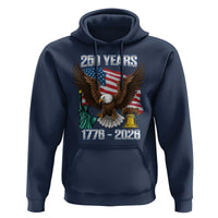 250 Years of Freedom 1776 2026 Patriotic Eagle Hoodie 4th of July American Flag Liberty Bell Statue of Liberty