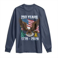 250 Years of Freedom 1776 2026 Patriotic Eagle Long Sleeve Shirt 4th of July American Flag Liberty Bell Statue of Liberty