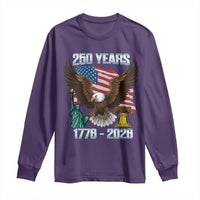 250 Years of Freedom 1776 2026 Patriotic Eagle Long Sleeve Shirt 4th of July American Flag Liberty Bell Statue of Liberty