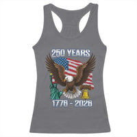 250 Years of Freedom 1776 2026 Patriotic Eagle Racerback Tank Top 4th of July American Flag Liberty Bell Statue of Liberty