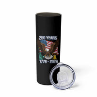 250 Years of Freedom 1776 2026 Patriotic Eagle Skinny Tumbler 4th of July American Flag Liberty Bell Statue of Liberty