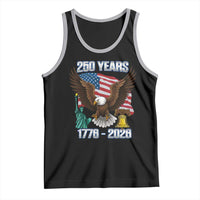 250 Years of Freedom 1776 2026 Patriotic Eagle Tank Top 4th of July American Flag Liberty Bell Statue of Liberty