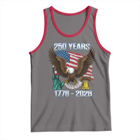250 Years of Freedom 1776 2026 Patriotic Eagle Tank Top 4th of July American Flag Liberty Bell Statue of Liberty