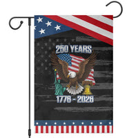 250 Years of Freedom 1776 2026 Patriotic Eagle Garden Flag 4th of July American Flag Liberty Bell Statue of Liberty