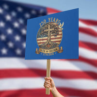 250 Years Faith and Freedom 1776 2026 Protest Sign Cross Tree Dove Religious Patriotic Christian