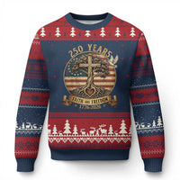 250 Years Faith and Freedom 1776 2026 Ugly Christmas Sweater Cross Tree Dove Religious Patriotic Christian