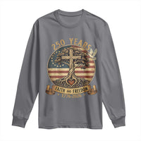 250 Years Faith and Freedom 1776 2026 Long Sleeve Shirt Cross Tree Dove Religious Patriotic Christian