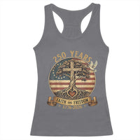 250 Years Faith and Freedom 1776 2026 Racerback Tank Top Cross Tree Dove Religious Patriotic Christian