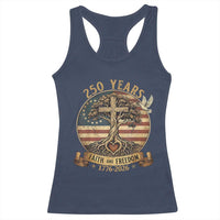 250 Years Faith and Freedom 1776 2026 Racerback Tank Top Cross Tree Dove Religious Patriotic Christian
