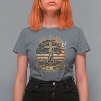 250 Years Faith and Freedom 1776 2026 T Shirt For Women Cross Tree Dove Religious Patriotic Christian