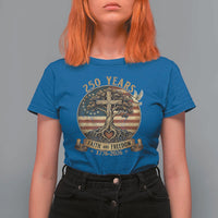 250 Years Faith and Freedom 1776 2026 T Shirt For Women Cross Tree Dove Religious Patriotic Christian