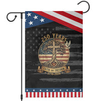 250 Years Faith and Freedom 1776 2026 Garden Flag Cross Tree Dove Religious Patriotic Christian