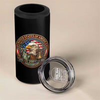 USA 250th Anniversary Emblem 1776 2026 4 in 1 Can Cooler Tumbler Patriotic Seal with Bald Eagle Liberty Bell Statue of Liberty