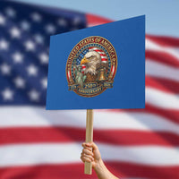 USA 250th Anniversary Emblem 1776 2026 Protest Sign Patriotic Seal with Bald Eagle Liberty Bell Statue of Liberty