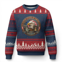 USA 250th Anniversary Emblem 1776 2026 Ugly Christmas Sweater Patriotic Seal with Bald Eagle Liberty Bell Statue of Liberty