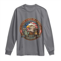USA 250th Anniversary Emblem 1776 2026 Long Sleeve Shirt Patriotic Seal with Bald Eagle Liberty Bell Statue of Liberty