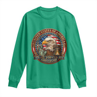 USA 250th Anniversary Emblem 1776 2026 Long Sleeve Shirt Patriotic Seal with Bald Eagle Liberty Bell Statue of Liberty