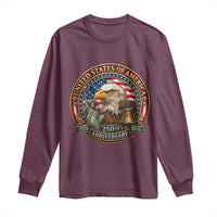 USA 250th Anniversary Emblem 1776 2026 Long Sleeve Shirt Patriotic Seal with Bald Eagle Liberty Bell Statue of Liberty