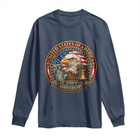 USA 250th Anniversary Emblem 1776 2026 Long Sleeve Shirt Patriotic Seal with Bald Eagle Liberty Bell Statue of Liberty