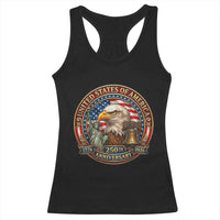 USA 250th Anniversary Emblem 1776 2026 Racerback Tank Top Patriotic Seal with Bald Eagle Liberty Bell Statue of Liberty
