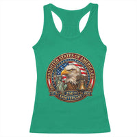 USA 250th Anniversary Emblem 1776 2026 Racerback Tank Top Patriotic Seal with Bald Eagle Liberty Bell Statue of Liberty